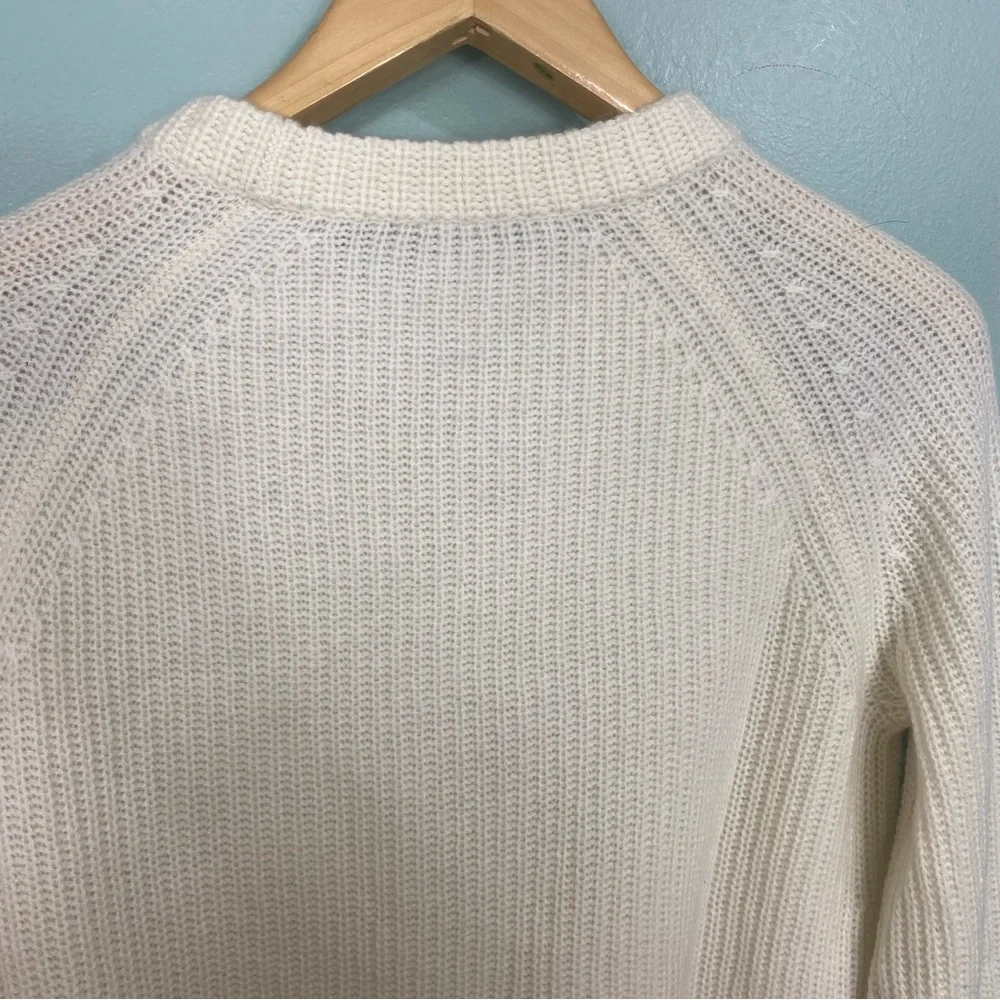 Jenni Kayne Cashmere Fisherman Sweater Cream Ivory Sz Small Knit Jumper Crewneck